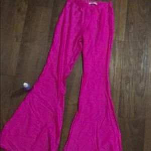 Pink flare pants